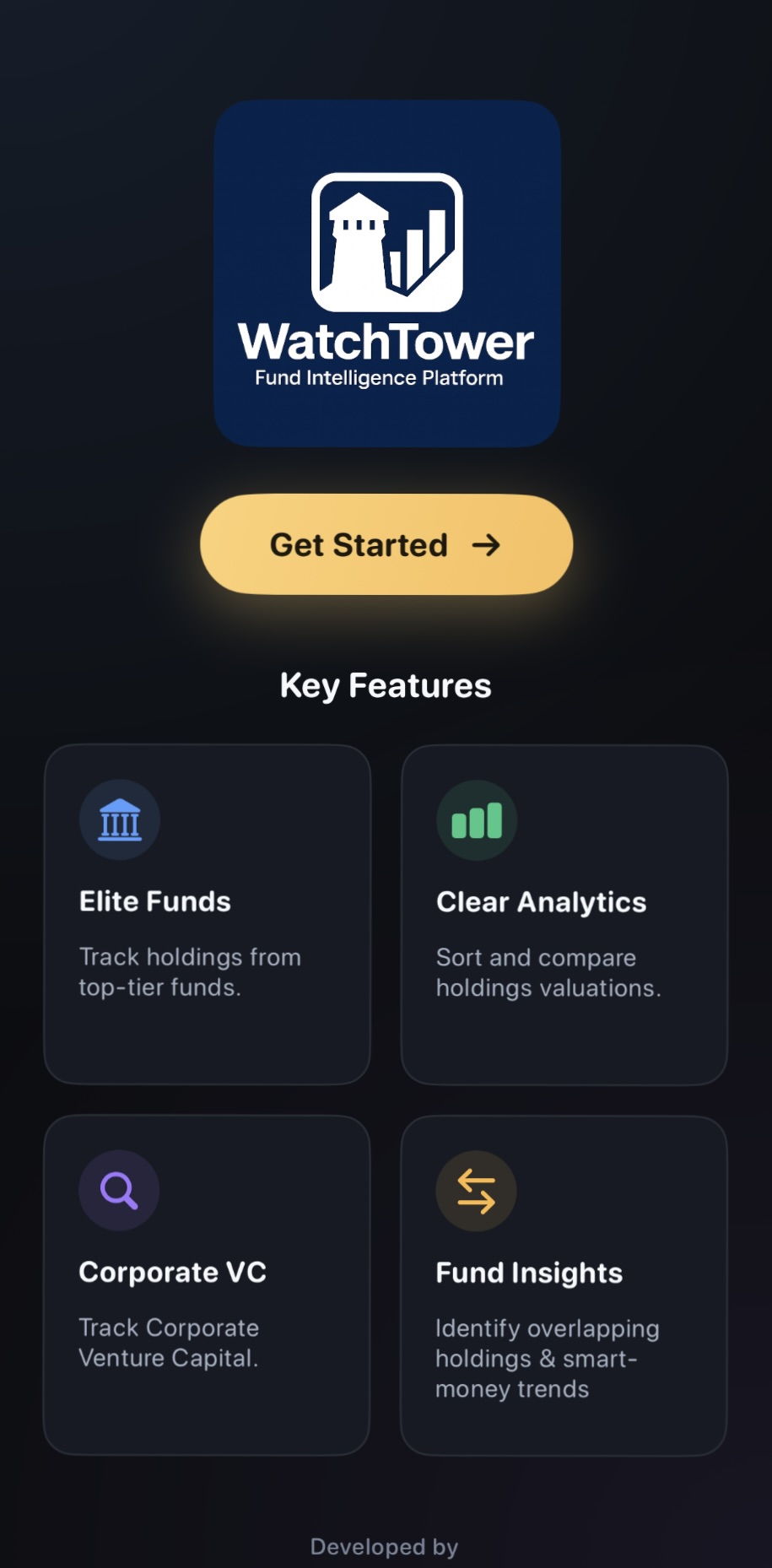 WatchTower Welcome Screen